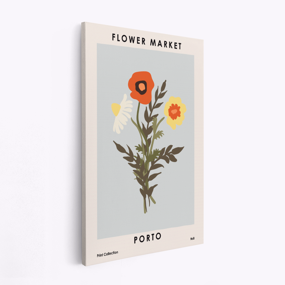Leinwandbild - Flower Market Porto