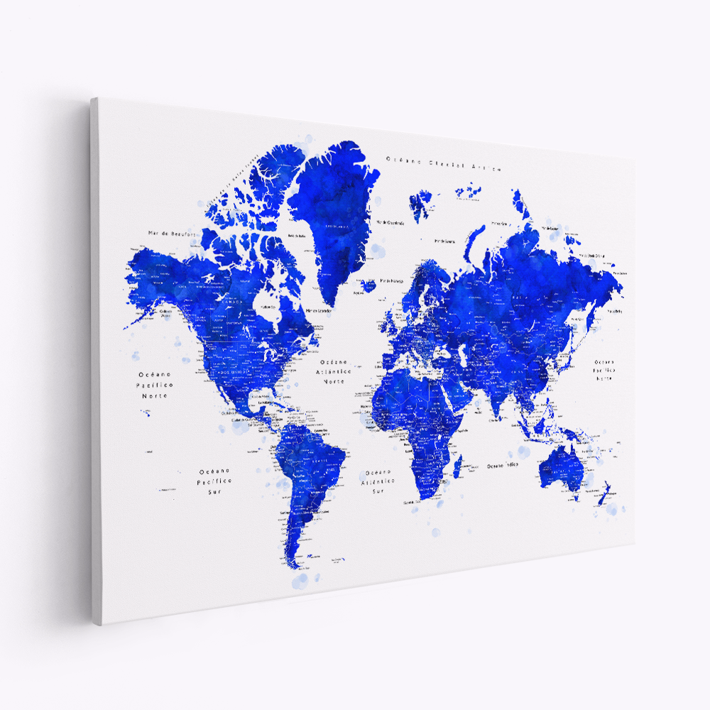 Leinwandbild - Nadiin world map in Spanish