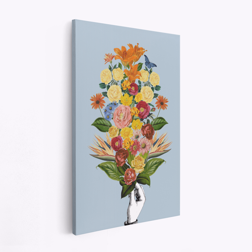 Leinwandbild - Botanical blue bouquet