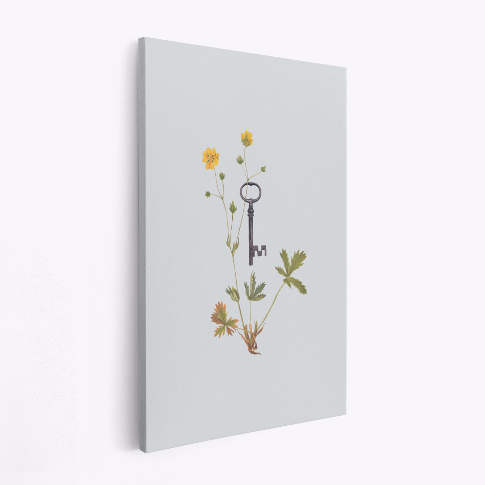 Leinwandbild - Botanical vintage key