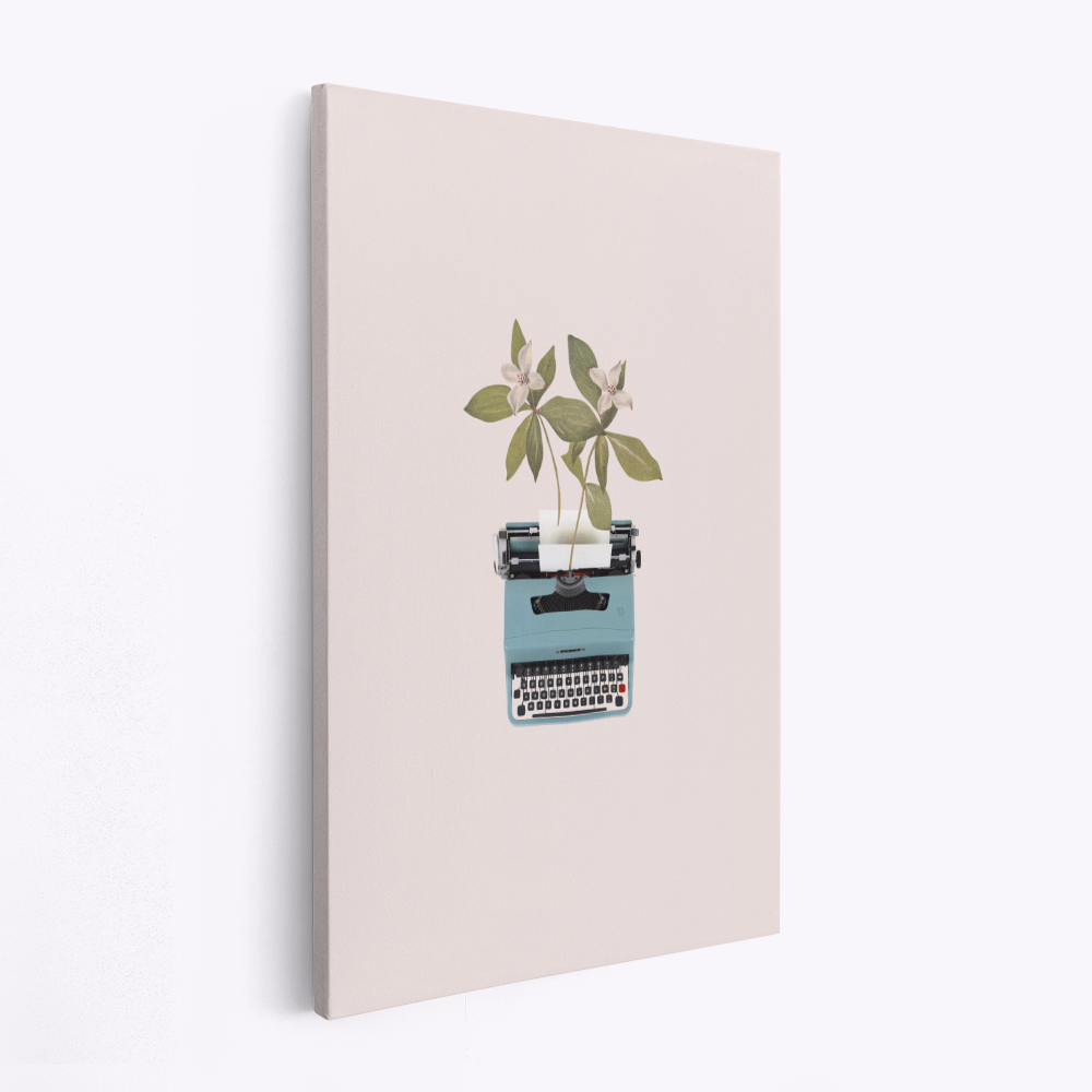 Leinwandbild - Botanical typewriter