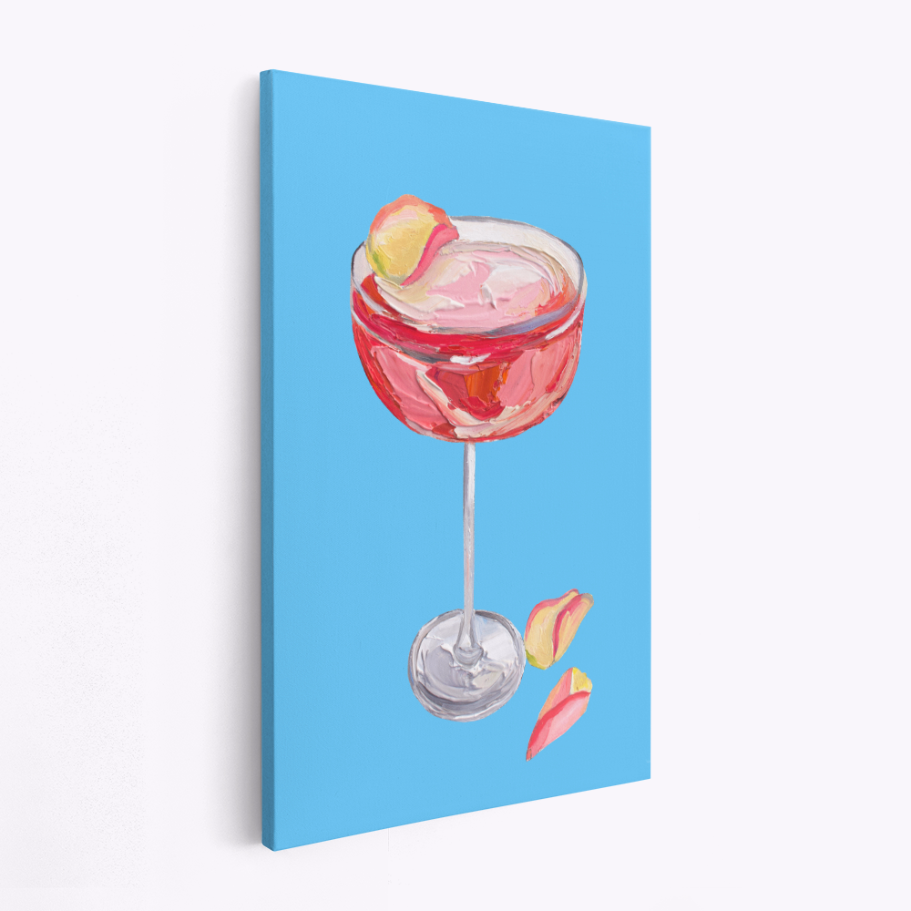 Leinwandbild - Sparkling Rose Gin Cocktail