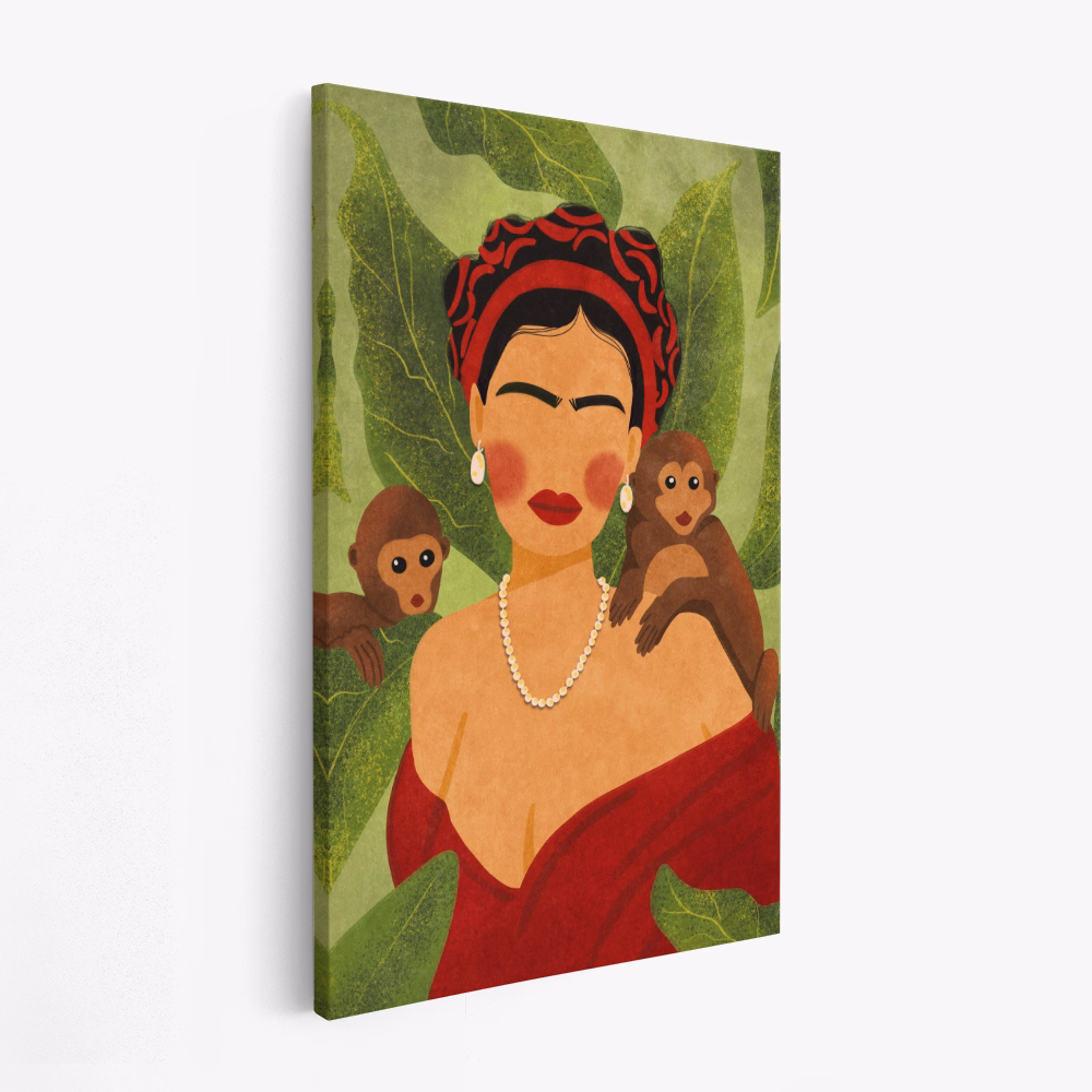 Leinwandbild - Frida and Monkeys