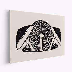 Leinwandbild - Three Mushrooms 1892 Beige