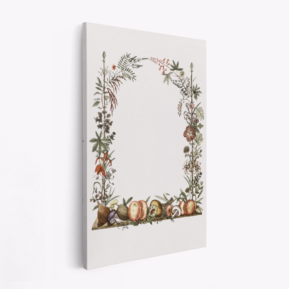 Leinwandbild - Hand Drawn Botanical Frame